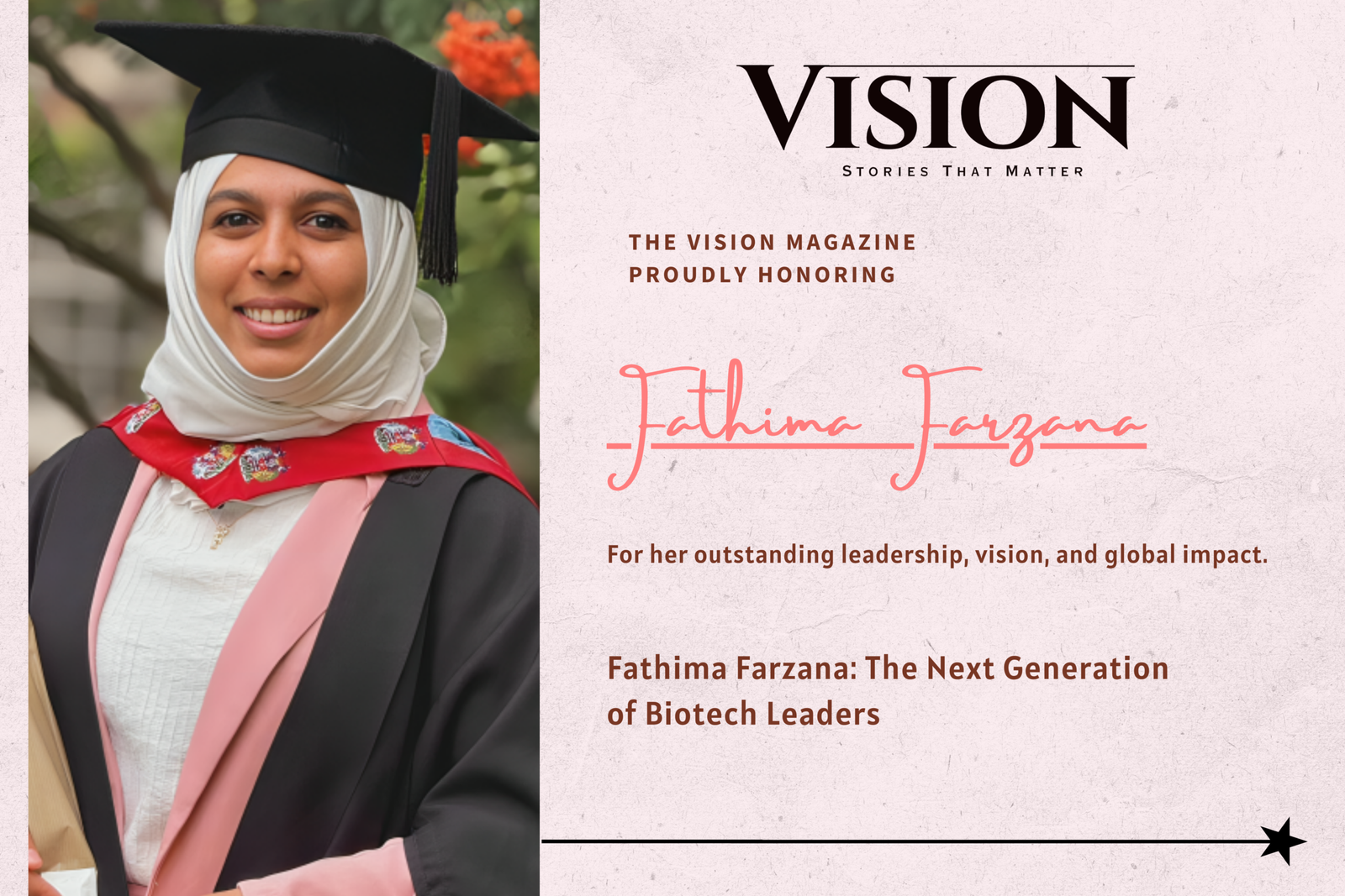 Fathima Farzana: The Next Generation of Biotech Leaders
